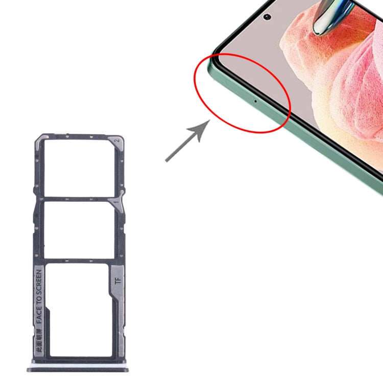 For Xiaomi Redmi Note 12 4G SIM Card Tray + SIM Card Tray + Micro SD Card Tray (Black) - Card Tray by PMC TechLife | Online Shopping South Africa | PMC TechLife | Buy Now Pay Later Mobicred