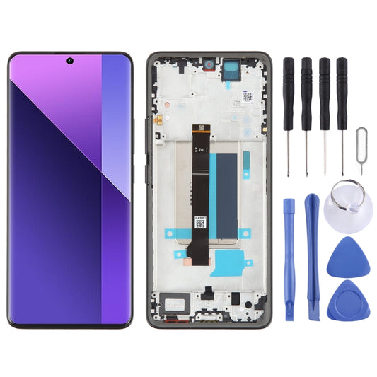 For Xiaomi Redmi Note 13 Pro+ Original AMOLED Material LCD Screen Digitizer Full Assembly with Frame (Black) - LCD Screen by PMC Jewellery | Online Shopping South Africa | PMC Jewellery