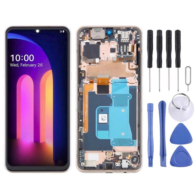For LG V60 ThinQ US Version Original LCD Screen Digitizer Full Assembly with Frame (Gold) - For LG by PMC TechLife | Online Shopping South Africa | PMC TechLife | Buy Now Pay Later Mobicred
