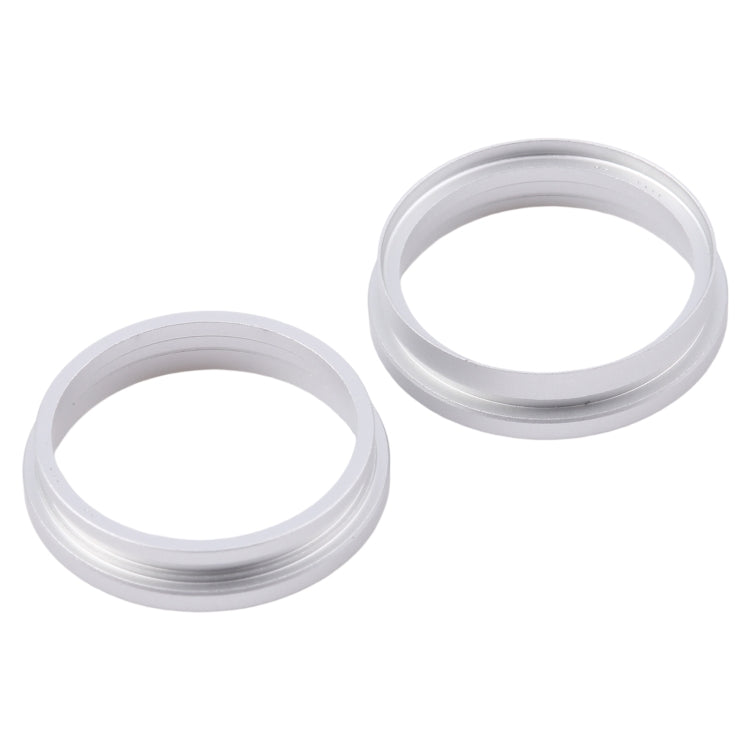 For iPhone 16 2pcs/set Rear Camera Glass Lens Metal Outside Protector Hoop Ring (Silver) -  by PMC Jewellery | Online Shopping South Africa | PMC Jewellery | Buy Now Pay Later Mobicred