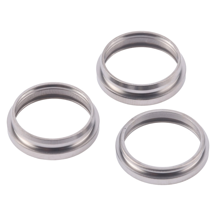 For iPhone 16 Pro Max 3pcs/set Rear Camera Glass Lens Metal Outside Protector Hoop Ring (Titanium Color) -  by PMC Jewellery | Online Shopping South Africa | PMC Jewellery | Buy Now Pay Later Mobicred