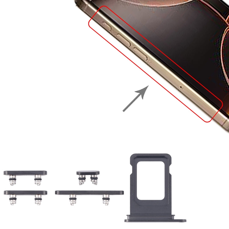 For iPhone 16 Pro Max Original SIM Card Tray + SIM Card Tray + Side Keys (Black) - Others by PMC Jewellery | Online Shopping South Africa | PMC Jewellery | Buy Now Pay Later Mobicred