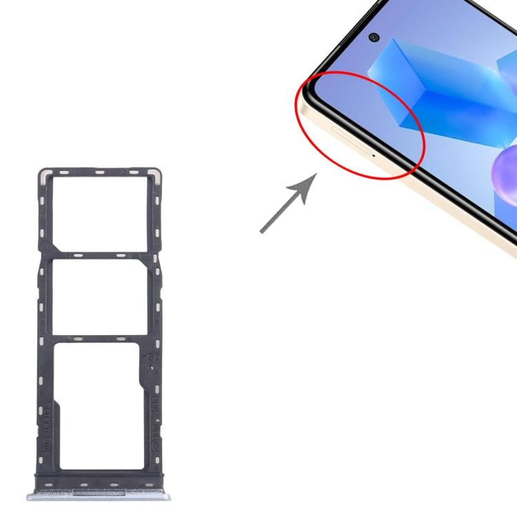 For Infinix Smart 8 India 5pcs SIM Card Tray + SIM Card Tray + Micro SD Card Tray (Silver) - Card Tray by PMc TechLife | Online Shopping South Africa | PMc TechLife | Buy Now Pay Later Mobicred
