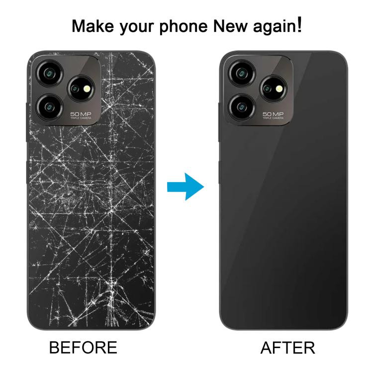 For ZTE Axon 50 Lite 8050 Glass Battery Back Cover(Black) - For ZTE by PMc TechLife | Online Shopping South Africa | PMc TechLife | Buy Now Pay Later Mobicred