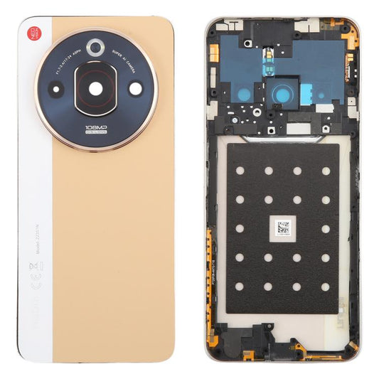 For ZTE nubia Focus Pro Z2351N Leather Battery Back Cover with Middle Frame / Camera Lens Cover(Gold) - For ZTE by PMC Jewellery | Online Shopping South Africa | PMC Jewellery | Buy Now Pay Later Mobicred