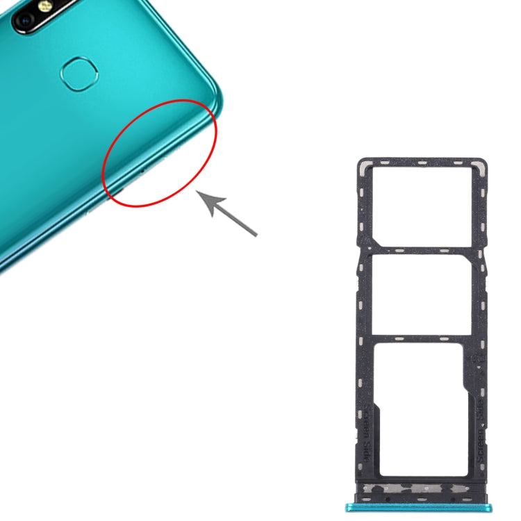 For Infinix Hot 9 Pro SIM Card Tray + SIM Card Tray + Micro SD Card Tray (Green) - Card Tray by PMc TechLife | Online Shopping South Africa | PMc TechLife | Buy Now Pay Later Mobicred