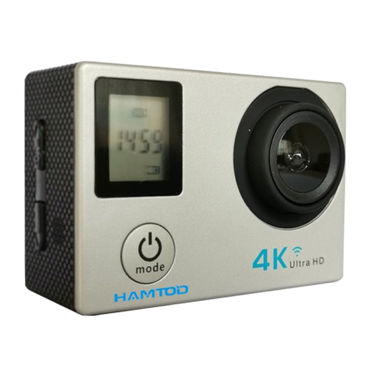 HAMTOD H12 UHD 4K WiFi  Sport Camera with Waterproof Case, Generalplus 4247, 0.66 inch + 2.0 inch LCD Screen, 170 Degree Wide Angle Lens (Silver) - HAMTOD by HAMTOD | Online Shopping South Africa | PMC Jewellery | Buy Now Pay Later Mobicred