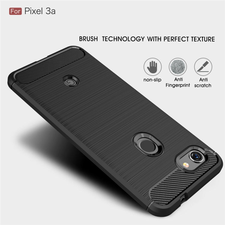 Brushed Texture Carbon Fiber TPU Case for Google Pixel 3a(Navy Blue) - Google Cases by PMC Jewellery | Online Shopping South Africa | PMC Jewellery | Buy Now Pay Later Mobicred