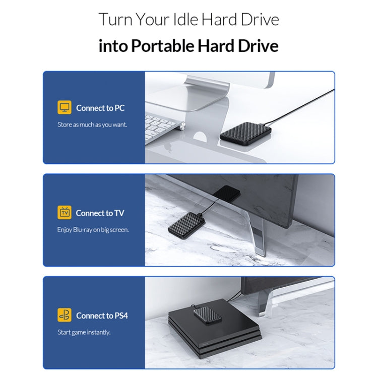 ORICO 2520U3 2.5-Inch Portable Hard Drive Enclosure(Black) - HDD Enclosure by ORICO | Online Shopping South Africa | PMC TechLife | Buy Now Pay Later Mobicred