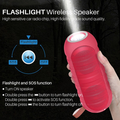 NewRixing NR-3025L Portable Stereo Wireless Bluetooth Speaker with LED Flashlight & TF Card Slot & FM, Built-in Microphone(Blue) - Desktop Speaker by NewRixing | Online Shopping South Africa | PMC Jewellery | Buy Now Pay Later Mobicred