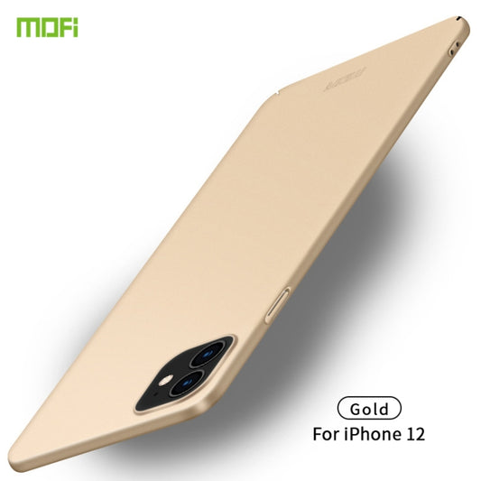 For iPhone 12 mini MOFI Frosted PC Ultra-thin Hard Case(Gold) - iPhone 12 mini Cases by MOFI | Online Shopping South Africa | PMC Jewellery