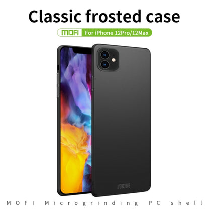 For iPhone 12 / 12 Pro MOFI Frosted PC Ultra-thin Hard Case(Black) - iPhone 12 / 12 Pro Cases by MOFI | Online Shopping South Africa | PMC Jewellery