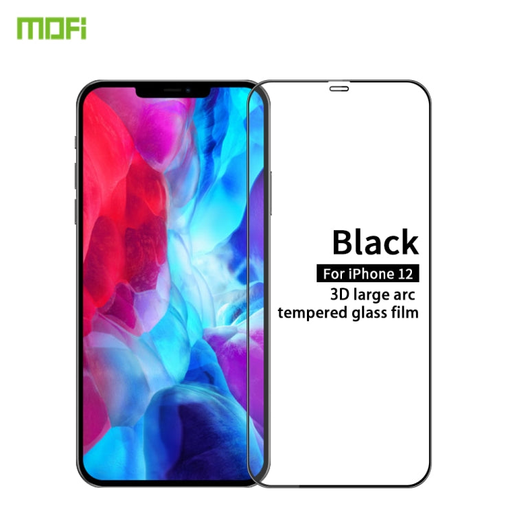 For iPhone 12 mini MOFI 9H 3D Explosion-proof Curved Screen Tempered Glass Film(Black) - iPhone 12 mini Tempered Glass by MOFI | Online Shopping South Africa | PMC Jewellery