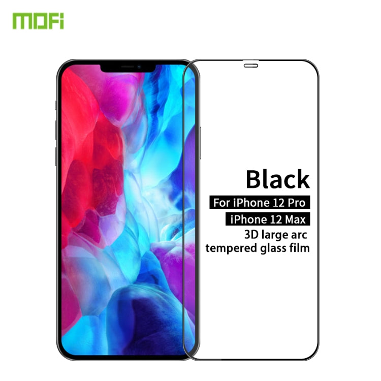 For iPhone 12 / 12 Pro MOFI 9H 3D Explosion-proof Curved Screen Tempered Glass Film(Black) - iPhone 12 / 12 Pro Tempered Glass by MOFI | Online Shopping South Africa | PMC Jewellery