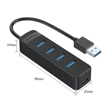 ORICO TWU3-4A-BK 4-Port USB 3.0 HUB - USB 3.0 HUB by ORICO | Online Shopping South Africa | PMC Jewellery | Buy Now Pay Later Mobicred