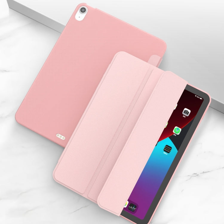 For iPad Air 11 2024 / Air 2022 10.9 Three-folding Surface Leather Matte TPU Bottom Smart Tablet Case(Rose gold) - iPad Air (2022) / (2020) 10.9 Cases by PMC TechLife | Online Shopping South Africa | PMC TechLife | Buy Now Pay Later Mobicred