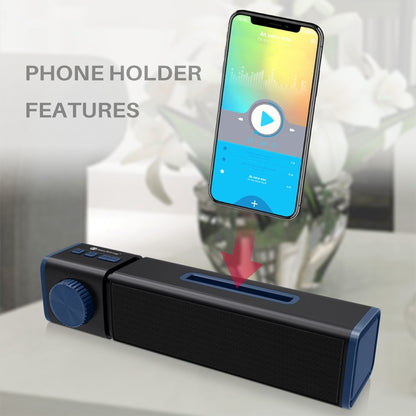 New Rixing NR4023 TWS Wireless Stereo Bluetooth Speaker, Support TF Card & MP3 & FM & Hands-free Call & 3.5mm AUX(Blue) - Desktop Speaker by NewRixing | Online Shopping South Africa | PMC Jewellery | Buy Now Pay Later Mobicred