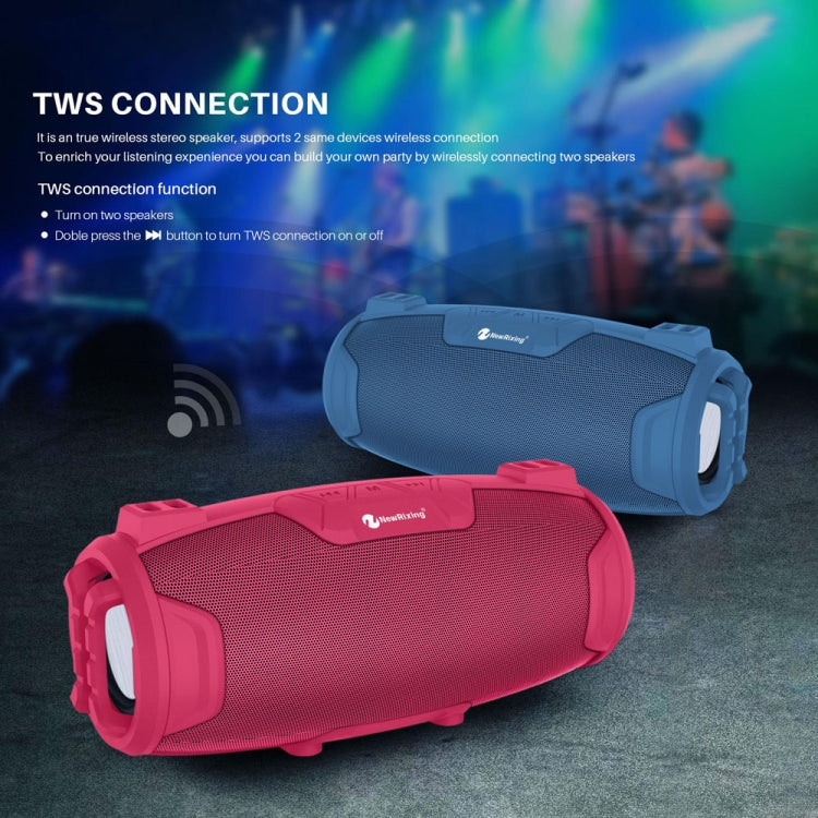 NewRixing NR3026M TWS Outdoor Portable K-song Bluetooth Speaker with Shoulder Strap & Microphone, Support TF Card / FM(Red) - Desktop Speaker by NewRixing | Online Shopping South Africa | PMC Jewellery | Buy Now Pay Later Mobicred