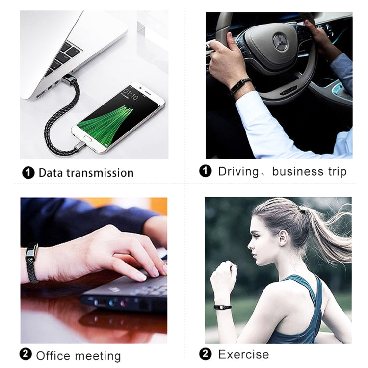 XJ-27 3A USB to USB-C / Type-C Creative Bracelet Data Cable, Cable Length: 22.5cm(Black) - free shipping - PMC TechLife - Order now!