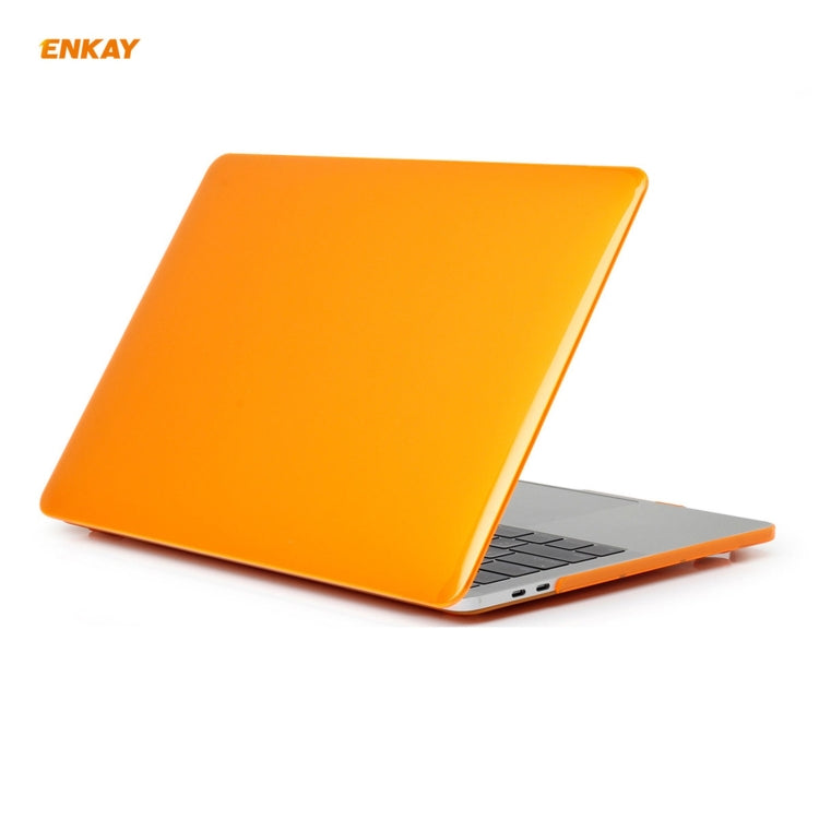 ENKAY 3 in 1 Crystal Laptop Protective Case + US Version TPU Keyboard Film + Anti-dust Plugs Set for MacBook Pro 13.3 inch A1708 (without Touch Bar)(Orange) - MacBook Pro Cases by ENKAY | Online Shopping South Africa | PMC Jewellery | Buy Now Pay Later Mobicred