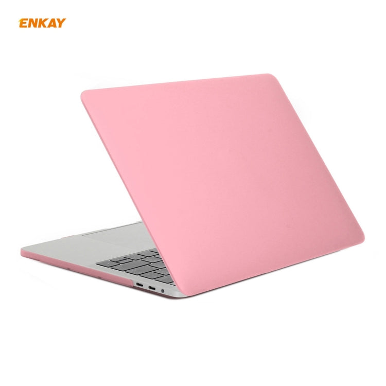 ENKAY 3 in 1 Matte Laptop Protective Case + US Version TPU Keyboard Film + Anti-dust Plugs Set for MacBook Pro 13.3 inch A1706 / A1989 / A2159 (with Touch Bar)(Pink) - MacBook Pro Cases by ENKAY | Online Shopping South Africa | PMC Jewellery | Buy Now Pay Later Mobicred