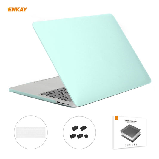 ENKAY 3 in 1 Matte Laptop Protective Case + US Version TPU Keyboard Film + Anti-dust Plugs Set for MacBook Pro 13.3 inch A1708 (without Touch Bar)(Green) - MacBook Pro Cases by ENKAY | Online Shopping South Africa | PMC Jewellery | Buy Now Pay Later Mobicred