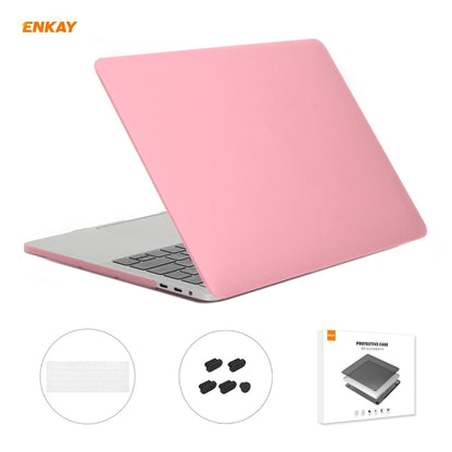 ENKAY 3 in 1 Matte Laptop Protective Case + US Version TPU Keyboard Film + Anti-dust Plugs Set for MacBook Pro 13.3 inch A1708 (without Touch Bar)(Pink) - MacBook Pro Cases by ENKAY | Online Shopping South Africa | PMC Jewellery | Buy Now Pay Later Mobicred