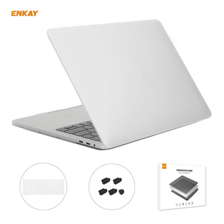 ENKAY 3 in 1 Matte Laptop Protective Case + EU Version TPU Keyboard Film + Anti-dust Plugs Set for MacBook Pro 13.3 inch A1708 (without Touch Bar)(White) - MacBook Pro Cases by ENKAY | Online Shopping South Africa | PMC Jewellery | Buy Now Pay Later Mobicred