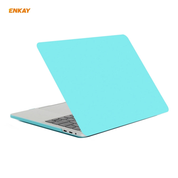 ENKAY 3 in 1 Matte Laptop Protective Case + EU Version TPU Keyboard Film + Anti-dust Plugs Set for MacBook Pro 13.3 inch A1708 (without Touch Bar)(Cyan) - MacBook Pro Cases by ENKAY | Online Shopping South Africa | PMC Jewellery | Buy Now Pay Later Mobicred