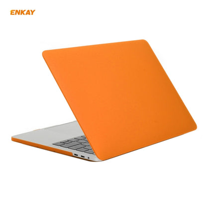 ENKAY 3 in 1 Matte Laptop Protective Case + US Version TPU Keyboard Film + Anti-dust Plugs Set for MacBook Pro 15.4 inch A1707 & A1990 (with Touch Bar)(Orange) - MacBook Pro Cases by ENKAY | Online Shopping South Africa | PMC Jewellery | Buy Now Pay Later Mobicred