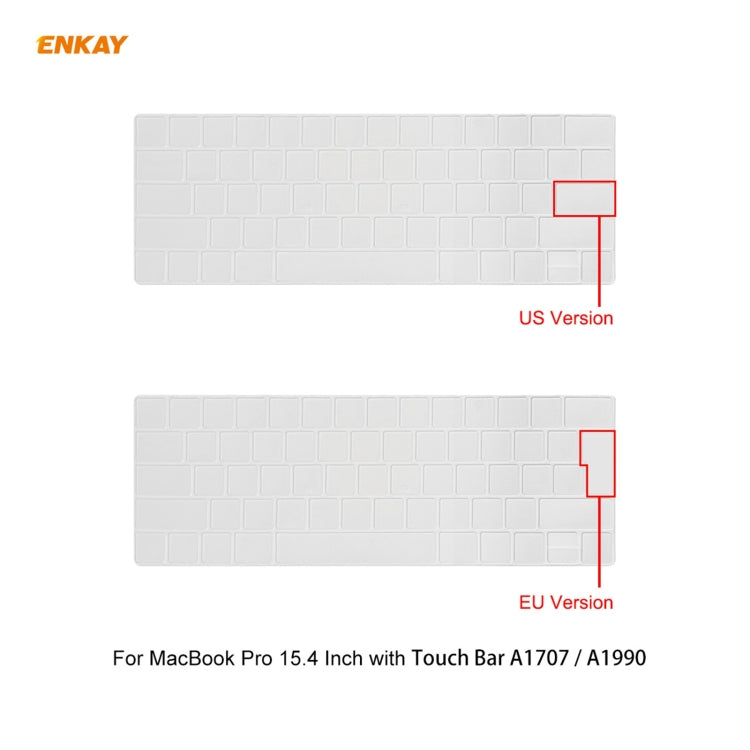 ENKAY 3 in 1  Crystal Laptop Protective Case + EU Version TPU Keyboard Film + Anti-dust Plugs Set for MacBook Pro 15.4 inch A1707 & A1990 (with Touch Bar)(Black) - MacBook Pro Cases by ENKAY | Online Shopping South Africa | PMC Jewellery | Buy Now Pay Later Mobicred