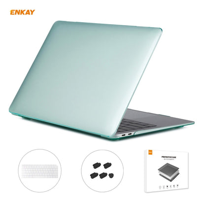 ENKAY 3 in 1 Crystal Laptop Protective Case + US Version TPU Keyboard Film + Anti-dust Plugs Set for MacBook Air 13.3 inch A1932 (2018)(Green) - MacBook Air Cases by WIWU | Online Shopping South Africa | PMC Jewellery | Buy Now Pay Later Mobicred