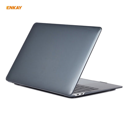 For MacBook Air 13.3 inch A1932 2018 ENKAY 3 in 1 Crystal Laptop Protective Case and EU Version TPU Keyboard Film and Anti-dust Plugs Set(Black) - MacBook Air Cases by ENKAY | Online Shopping South Africa | PMC Jewellery | Buy Now Pay Later Mobicred