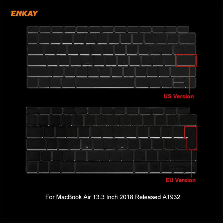 ENKAY 3 in 1 Matte Laptop Protective Case + US Version TPU Keyboard Film + Anti-dust Plugs Set for MacBook Air 13.3 inch A1932 (2018)(White) - MacBook Air Cases by ENKAY | Online Shopping South Africa | PMC Jewellery | Buy Now Pay Later Mobicred