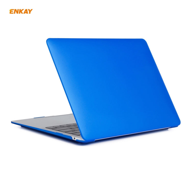 ENKAY 3 in 1 Matte Laptop Protective Case + EU Version TPU Keyboard Film + Anti-dust Plugs Set for MacBook Air 13.3 inch A1932 (2018)(Dark Blue) - MacBook Air Cases by ENKAY | Online Shopping South Africa | PMC Jewellery | Buy Now Pay Later Mobicred