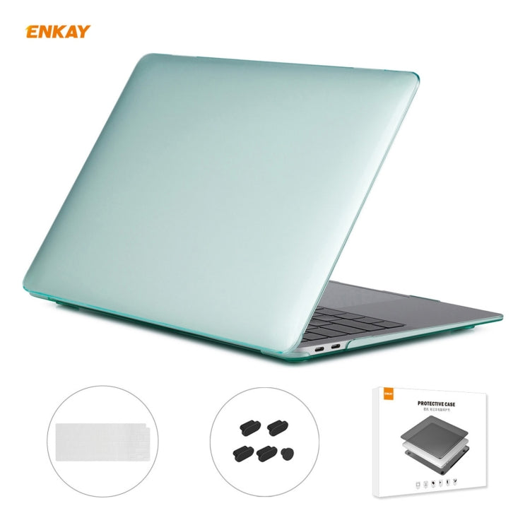 For MacBook Air 13.3 inch A2179 & A2337 2020 ENKAY 3 in 1 Crystal Laptop Protective Case + EU Version TPU Keyboard Film + Anti-dust Plugs Set(Green) - MacBook Air Cases by ENKAY | Online Shopping South Africa | PMC Jewellery | Buy Now Pay Later Mobicred