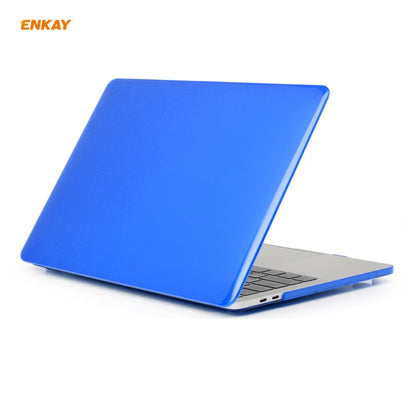 ENKAY 3 in 1 Crystal Laptop Protective Case + US Version TPU Keyboard Film + Anti-dust Plugs Set for MacBook Pro 13.3 inch A2251 & A2289 & A2338 (with Touch Bar)(Dark Blue) - MacBook Pro Cases by ENKAY | Online Shopping South Africa | PMC Jewellery | Buy Now Pay Later Mobicred