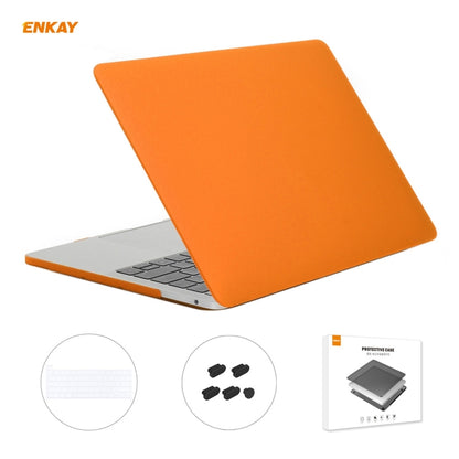 ENKAY 3 in 1 Matte Laptop Protective Case + US Version TPU Keyboard Film + Anti-dust Plugs Set for MacBook Pro 13.3 inch A2251 & A2289 & A2338 (with Touch Bar)(Orange) - MacBook Pro Cases by ENKAY | Online Shopping South Africa | PMC Jewellery | Buy Now Pay Later Mobicred