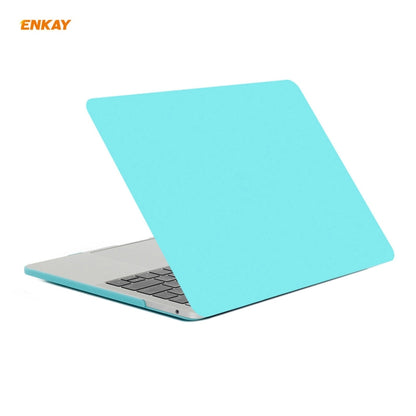 ENKAY 3 in 1 Matte Laptop Protective Case + EU Version TPU Keyboard Film + Anti-dust Plugs Set for MacBook Pro 13.3 inch A2251 & A2289 & A2338 (with Touch Bar)(Cyan) - MacBook Pro Cases by ENKAY | Online Shopping South Africa | PMC Jewellery | Buy Now Pay Later Mobicred