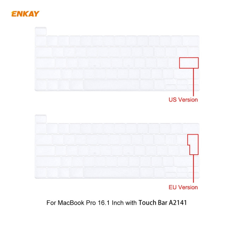 ENKAY 3 in 1 Matte Laptop Protective Case + US Version TPU Keyboard Film + Anti-dust Plugs Set for MacBook Pro 16 inch A2141 (with Touch Bar)(Light Blue) - MacBook Pro Cases by ENKAY | Online Shopping South Africa | PMC Jewellery | Buy Now Pay Later Mobicred