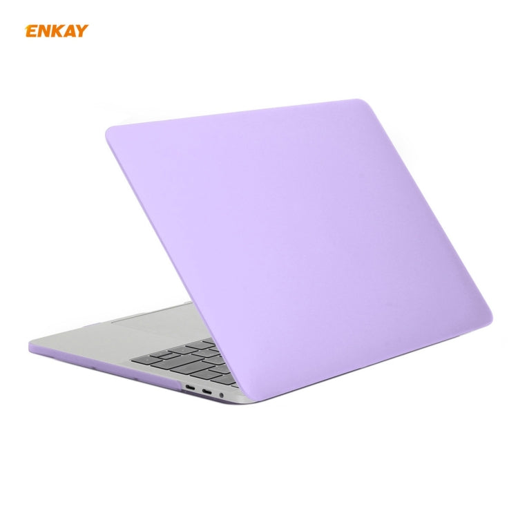 ENKAY 3 in 1 Matte Laptop Protective Case + EU Version TPU Keyboard Film + Anti-dust Plugs Set for MacBook Pro 16 inch A2141 (with Touch Bar)(Purple) - MacBook Pro Cases by ENKAY | Online Shopping South Africa | PMC Jewellery | Buy Now Pay Later Mobicred