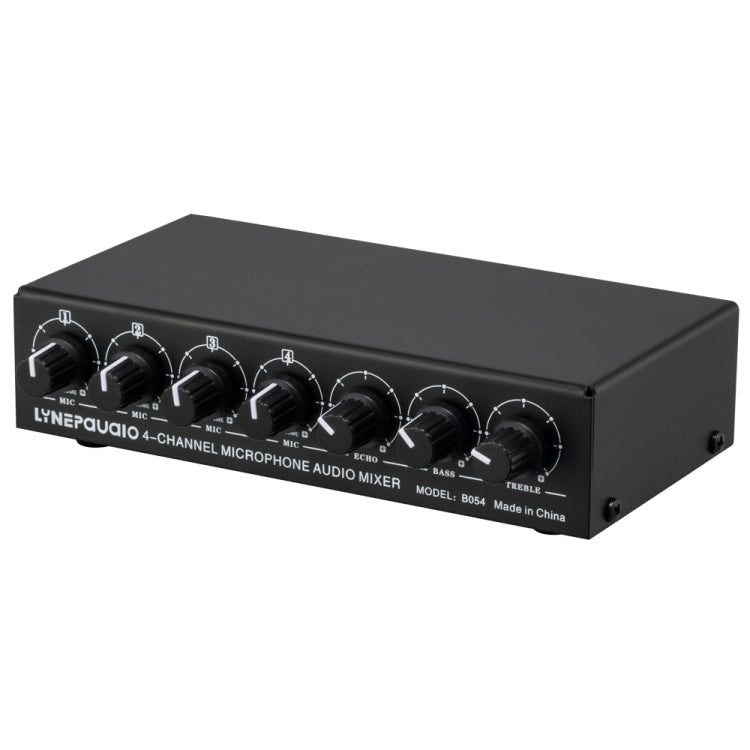 B054 4-Channel Microphone Mixer Support Stereo Output With Reverb Treble And Bass Adjustment, USB 5V Power Supply, US Plug -  by PMC Jewellery | Online Shopping South Africa | PMC Jewellery