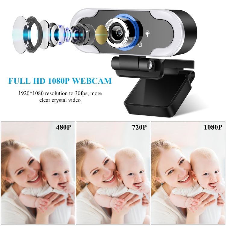 C13 1080P High-Definition Touch 3-level Brightness Web Camera Fill Light Camera Live Webcast Webcam with Tripod - HD Camera by PMC Jewellery | Online Shopping South Africa | PMC Jewellery | Buy Now Pay Later Mobicred