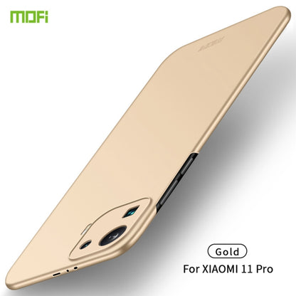 For Xiaomi Mi 11 Pro MOFI Frosted PC Ultra-thin Hard Case(Gold) - Xiaomi Cases by MOFI | Online Shopping South Africa | PMC Jewellery