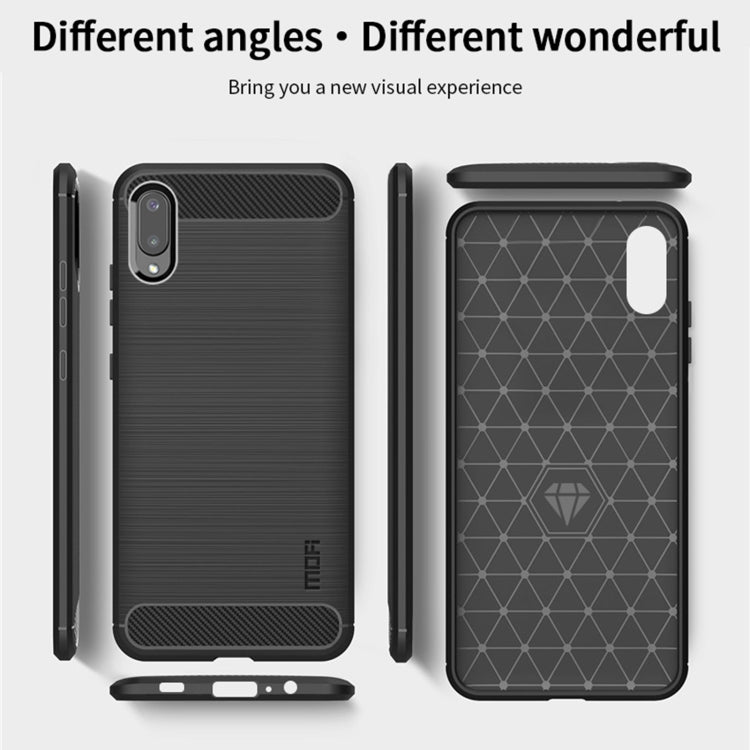 For Samsung Galaxy A02 / M02 MOFI Gentleness Series Brushed Texture Carbon Fiber Soft TPU Case(Blue) - Galaxy Phone Cases by MOFI | Online Shopping South Africa | PMC TechLife