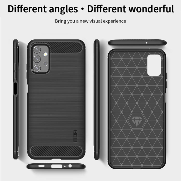 For Samsung Galaxy A32 5G MOFI Gentleness Series Brushed Texture Carbon Fiber Soft TPU Case(Blue) - Galaxy Phone Cases by MOFI | Online Shopping South Africa | PMC TechLife