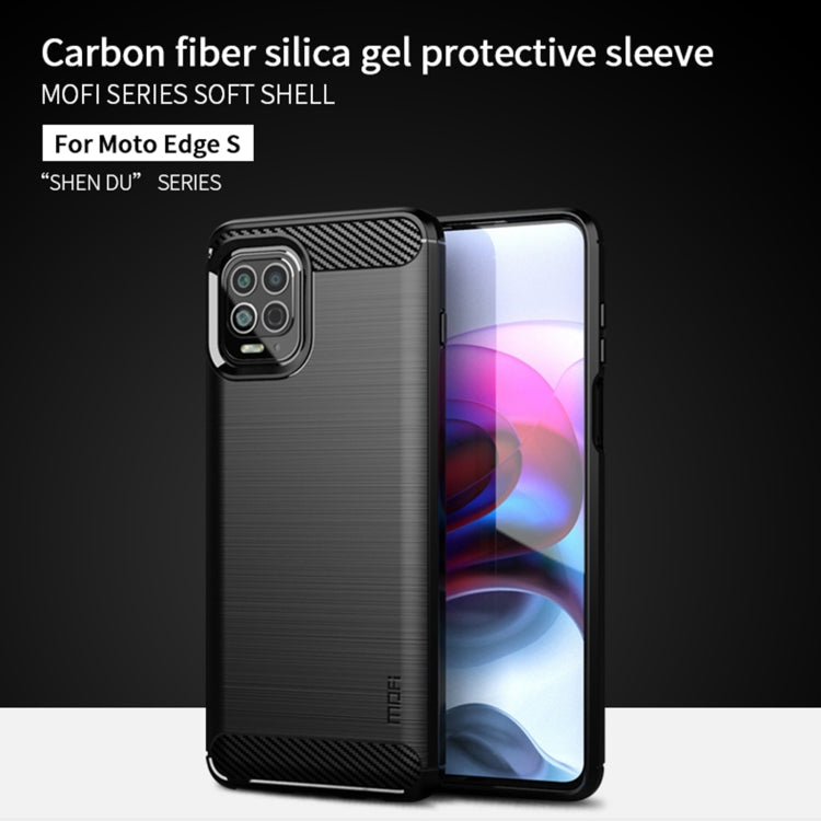 For Motorola Moto Edge S MOFI Gentleness Series Brushed Texture Carbon Fiber Soft TPU Case(Black) - Motorola Cases by MOFI | Online Shopping South Africa | PMC Jewellery