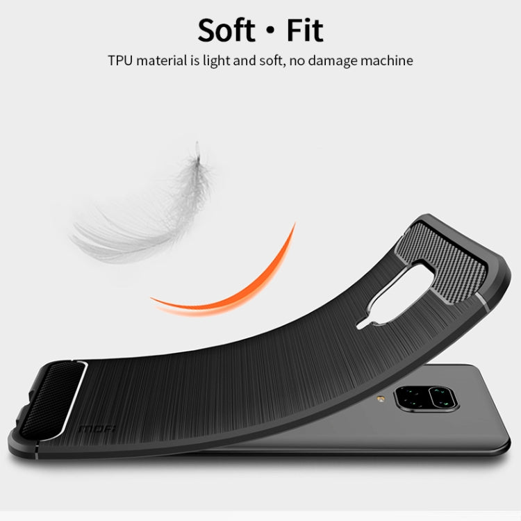 For Xiaomi Redmi Note 9s / Note 9 Pro / Note 9 Pro Max / Foco M2 Pro MOFI Gentleness Series Brushed Texture Carbon Fiber Soft TPU Case(Grey) - Xiaomi Cases by MOFI | Online Shopping South Africa | PMC Jewellery