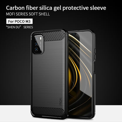 For Xiaomi Poco M3 / Redmi 9T MOFI Gentleness Series Brushed Texture Carbon Fiber Soft TPU Case(Black) - Xiaomi Cases by MOFI | Online Shopping South Africa | PMC Jewellery