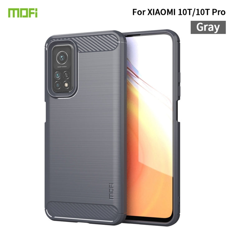 For Xiaomi Mi 10T / 10T Pro / Redmi  K30S MOFI Gentleness Series Brushed Texture Carbon Fiber Soft TPU Case(Grey) - Xiaomi Cases by MOFI | Online Shopping South Africa | PMC Jewellery